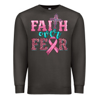 Smoke faith over fear with cross and ribbon Premium Sweatshirt - HRA Design Shop