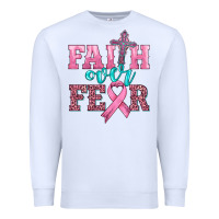 White faith over fear with cross and ribbon Premium Sweatshirt - HRA Design Shop