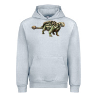 Heather Grey Ankylosaurus T-Rex Urban Hoodie - LillyAllenDesigns