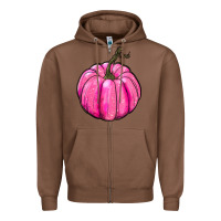 Chestnut Breast Cancer Awareness Pink Pumpkin Zipper Hoodie - RanaPortraitStore