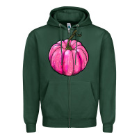 Sports Green Breast Cancer Awareness Pink Pumpkin Zipper Hoodie - RanaPortraitStore