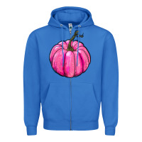 True Royal Breast Cancer Awareness Pink Pumpkin Zipper Hoodie - RanaPortraitStore
