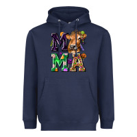 Navy Mama Cow Halloween Heavyweight Hoodie - texasbilliewilder