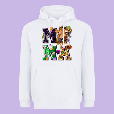 Mama Cow Halloween Heavyweight Hoodie Designed By Texasbilliewilder