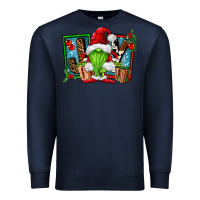 Navy joy green gnomes Premium Sweatshirt - FaDigitalArtStudio