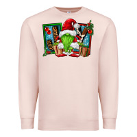 Pale Pink joy green gnomes Premium Sweatshirt - FaDigitalArtStudio