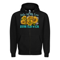 Black just a girl who loves sunflower Zipper Hoodie - texasbilliewilder