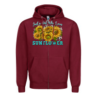 Burgundy just a girl who loves sunflower Zipper Hoodie - texasbilliewilder