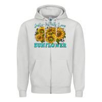 Dove Grey just a girl who loves sunflower Zipper Hoodie - texasbilliewilder