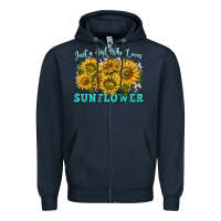 Navy just a girl who loves sunflower Zipper Hoodie - texasbilliewilder