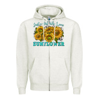 Oatmeal Heather just a girl who loves sunflower Zipper Hoodie - texasbilliewilder