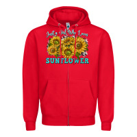 Red just a girl who loves sunflower Zipper Hoodie - texasbilliewilder