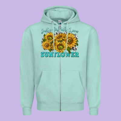 Just A Girl Who Loves Sunflower Zipper Hoodie Designed By Texasbilliewilder