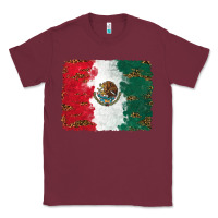 Burgundy Mexican Flag With Leopard Classic Tee - RanaPortraitStore