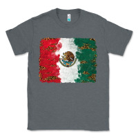 Charcoal Heather Mexican Flag With Leopard Classic Tee - RanaPortraitStore