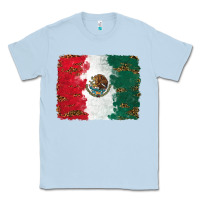 Dusty Blue Mexican Flag With Leopard Classic Tee - RanaPortraitStore