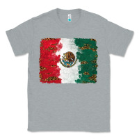 Heather Grey Mexican Flag With Leopard Classic Tee - RanaPortraitStore