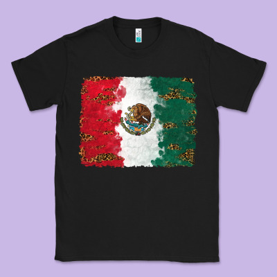 Mexican Flag With Leopard Classic Tee Designed By Ranaportraitstore