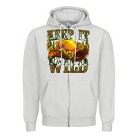 Dove Grey keep it wild western Zipper Hoodie - texasbilliewilder