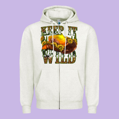 Keep It Wild Western Zipper Hoodie Designed By Texasbilliewilder