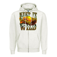 Oatmeal Heather keep it wild western Zipper Hoodie - texasbilliewilder