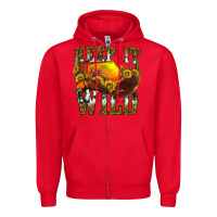 Red keep it wild western Zipper Hoodie - texasbilliewilder