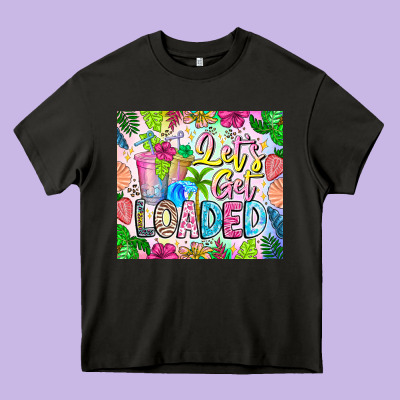 Lets Get Loaded Heavy Core Tee Designed By Cowhidedigitalart