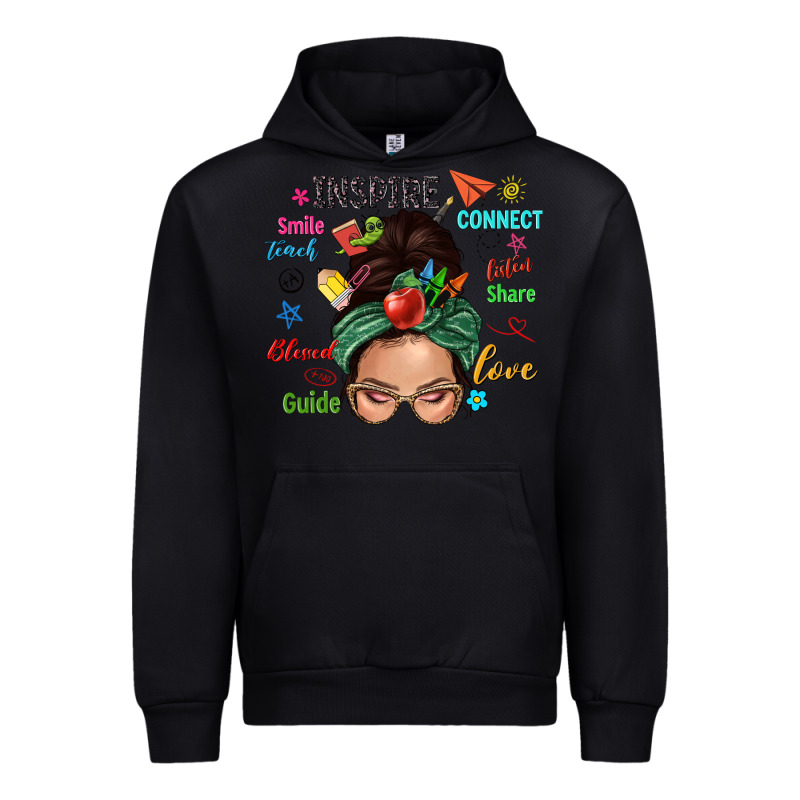 Teacher Messy Bun Caucasian Urban Hoodie by NancyCooperArtShop | Teevron
