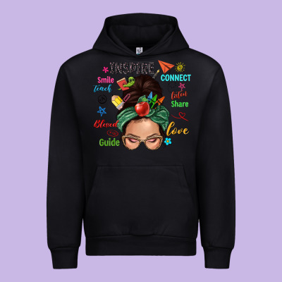 Teacher Messy Bun Caucasian Urban Hoodie Designed By Nancycooperartshop