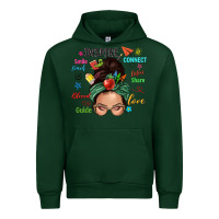 Forest Green Teacher messy bun caucasian Urban Hoodie - NancyCooperArtShop