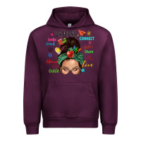 Mauve Wine Teacher messy bun caucasian Urban Hoodie - NancyCooperArtShop