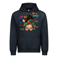 Navy Teacher messy bun caucasian Urban Hoodie - NancyCooperArtShop