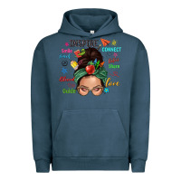 Pigment Midnight Navy Teacher messy bun caucasian Urban Hoodie - NancyCooperArtShop