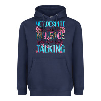 Navy yet,despite the look on my face you are still talk Heavyweight Hoodie - Zillion Design Studio