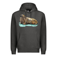 Charcoal Heather Walrus Premium Hoodie - LillyAllenDesigns