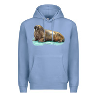 Colony Blue Walrus Premium Hoodie - LillyAllenDesigns