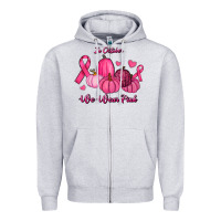 Heather Grey In October We Wear Pink Pumpkins Zipper Hoodie - RanaPortraitStore
