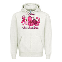 Oatmeal Heather In October We Wear Pink Pumpkins Zipper Hoodie - RanaPortraitStore
