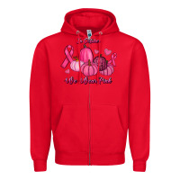 Red In October We Wear Pink Pumpkins Zipper Hoodie - RanaPortraitStore
