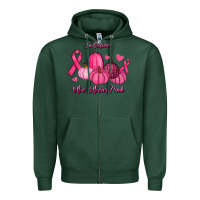 Sports Green In October We Wear Pink Pumpkins Zipper Hoodie - RanaPortraitStore