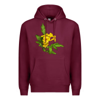 Burgundy yellow elder flower Premium Hoodie - LillyAllenDesigns