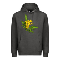 Charcoal Heather yellow elder flower Premium Hoodie - LillyAllenDesigns