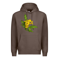 Coffee yellow elder flower Premium Hoodie - LillyAllenDesigns