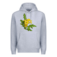 Heather Grey yellow elder flower Premium Hoodie - LillyAllenDesigns
