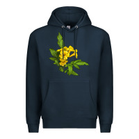 Navy yellow elder flower Premium Hoodie - LillyAllenDesigns