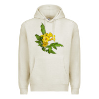 Oatmeal Heather yellow elder flower Premium Hoodie - LillyAllenDesigns