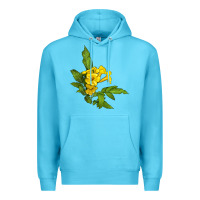 Ocean Blue yellow elder flower Premium Hoodie - LillyAllenDesigns