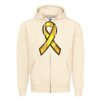 Sandshell Gold Cancer ribbon Zipper Hoodie - RanaPortraitStore