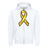 White Gold Cancer ribbon Zipper Hoodie - RanaPortraitStore