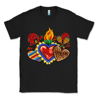 Black Sacred heart with leopard and serape heart Classic Tee - RanaPortraitStore